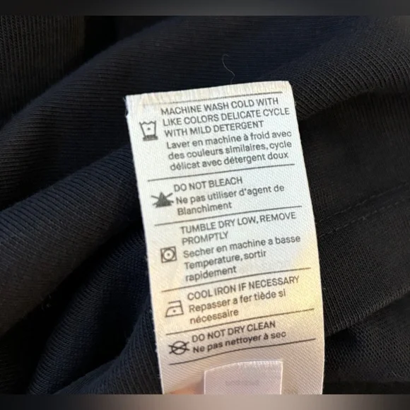 Vince Short Sleeve Cinched Tie Waist T-Shirt Dress Sz Medium Black Knee Length - Picture 5 of 7